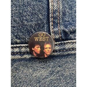 Go West Pinback Button Badge Pin #492 Concert Tour Promo Vintage Retro 1980